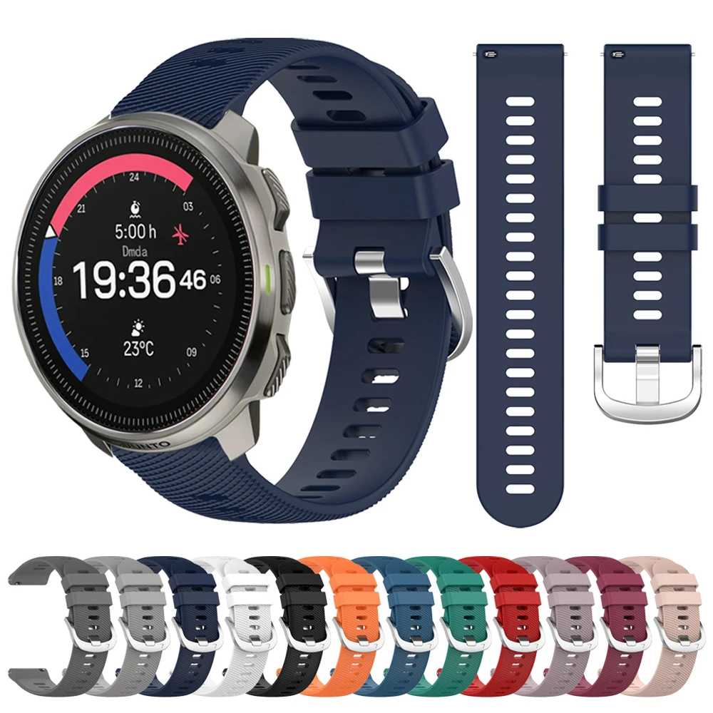 سيليكون 20 مللي متر 22 مللي متر حزام لينة ل SUUNTO المحيط العمودي 9 5 الذروة DLC/PRO 3 اللياقة البدنية الفرقة لسباق الرياضة للجنسين سوار حزام الساعات #1