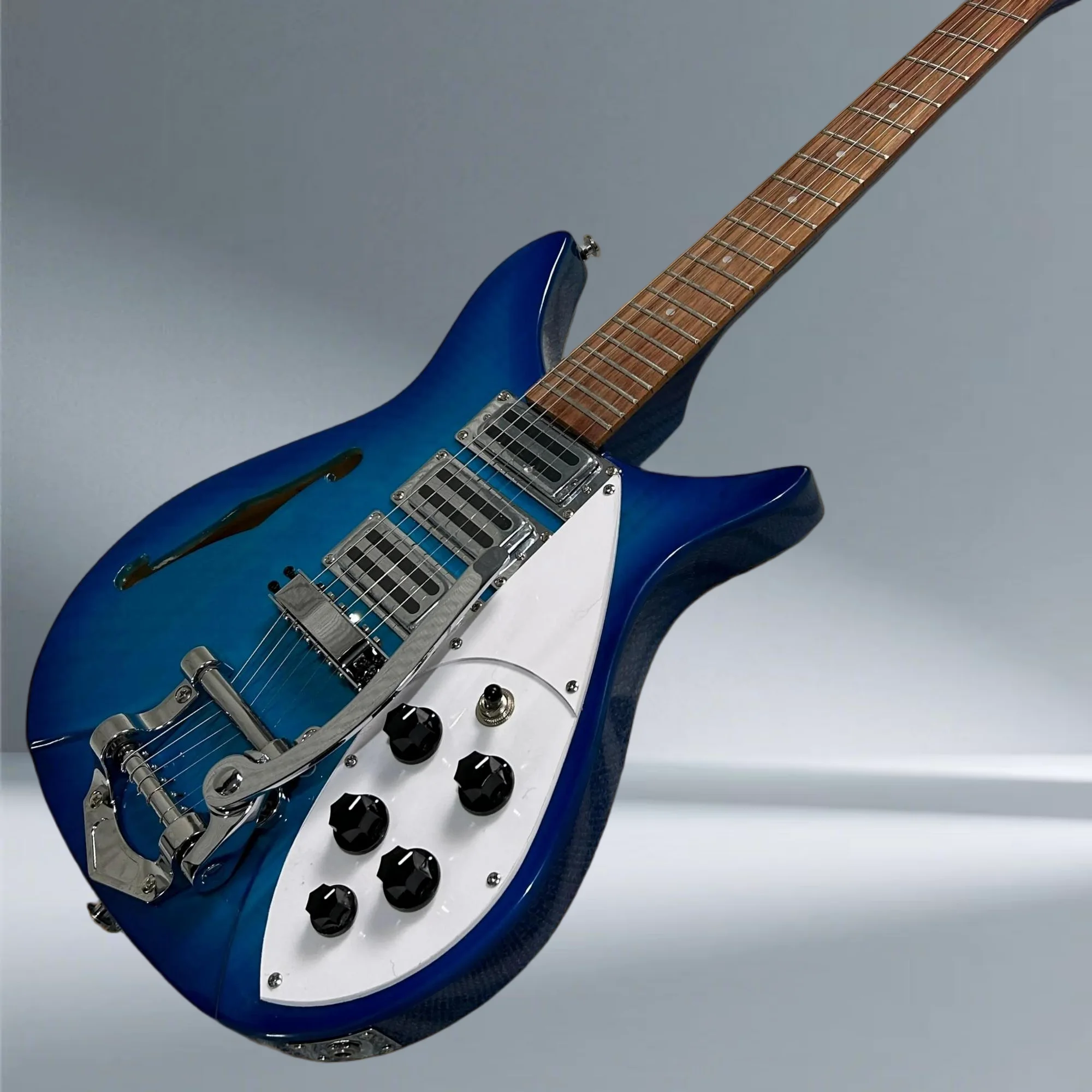 Guitars 325 Model, Semi Hollow,Transparent Blue Version, 527mm Scale Length, F Holes, 34 Inches 2026