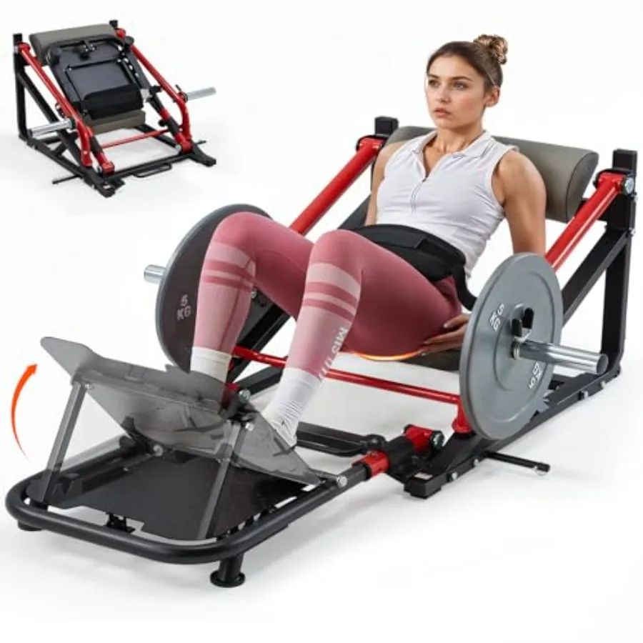 

Тренажер для ягодичных мышц (Hip Thrust Machine) с регулируемой платформой для ног, нагрузка до 800 фунтов, с держателем для дисков, для домашнего спортзала, усиленный.