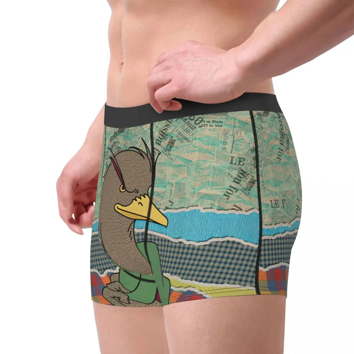 Hipster Duck Mixed Media Digital Art Collage Underpants Breathbale Panties Male Underwear Print Shorts Boxer Briefs