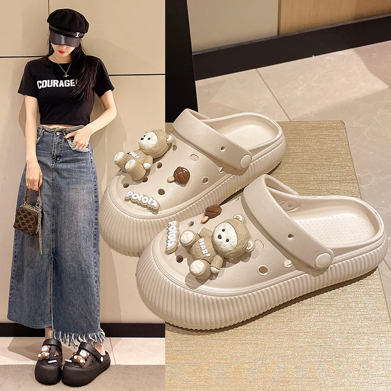 

Женские тапочки на платформе, домашняя летняя роскошная дизайнерская женская обувь, повседневные сандалии, домашние и уличные пляжные шлепанцы, элегантная обувь