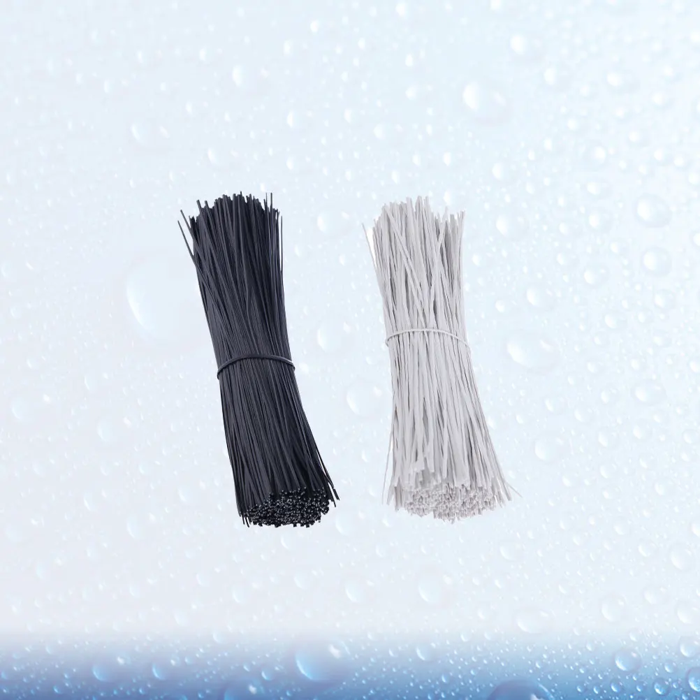 

1000 pcs 0.45Mm Plastic Coated Wire Ties Reusable Cable Organizer Cord Wraps For Home Office Travel Garden Black White Mix Data