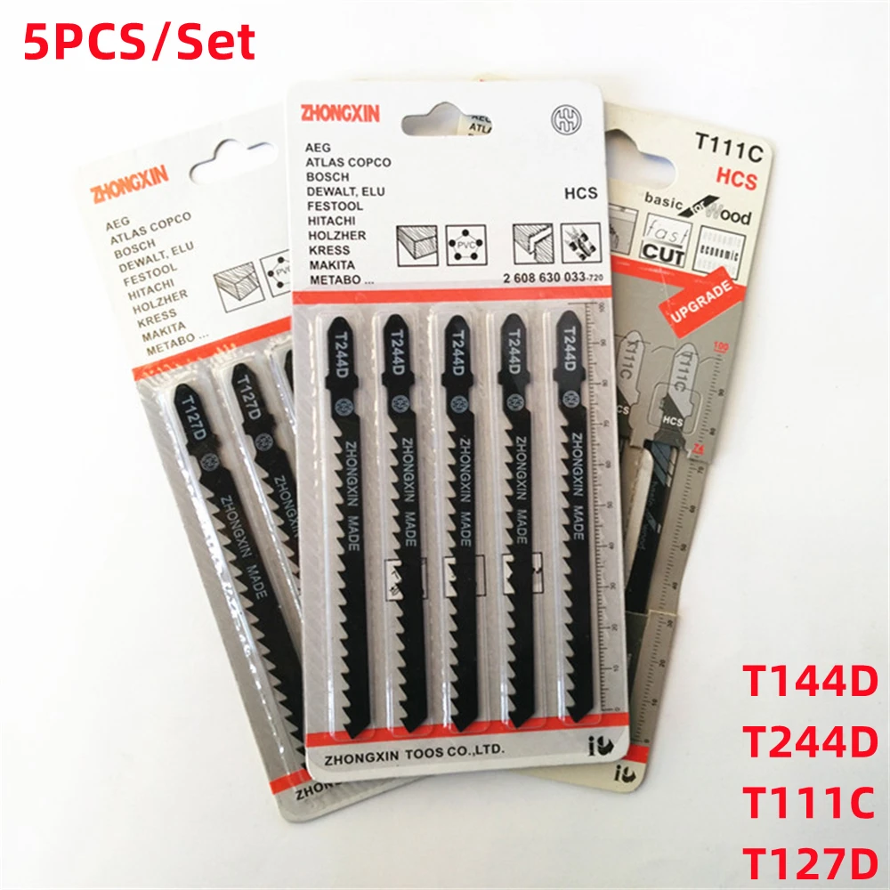 T144D T244D T111C T127D HCS T-Shank Curved Jigsaw Blades For Wood Fast Cutting Tools Jig Saw Blade Tool Accessories 74mm