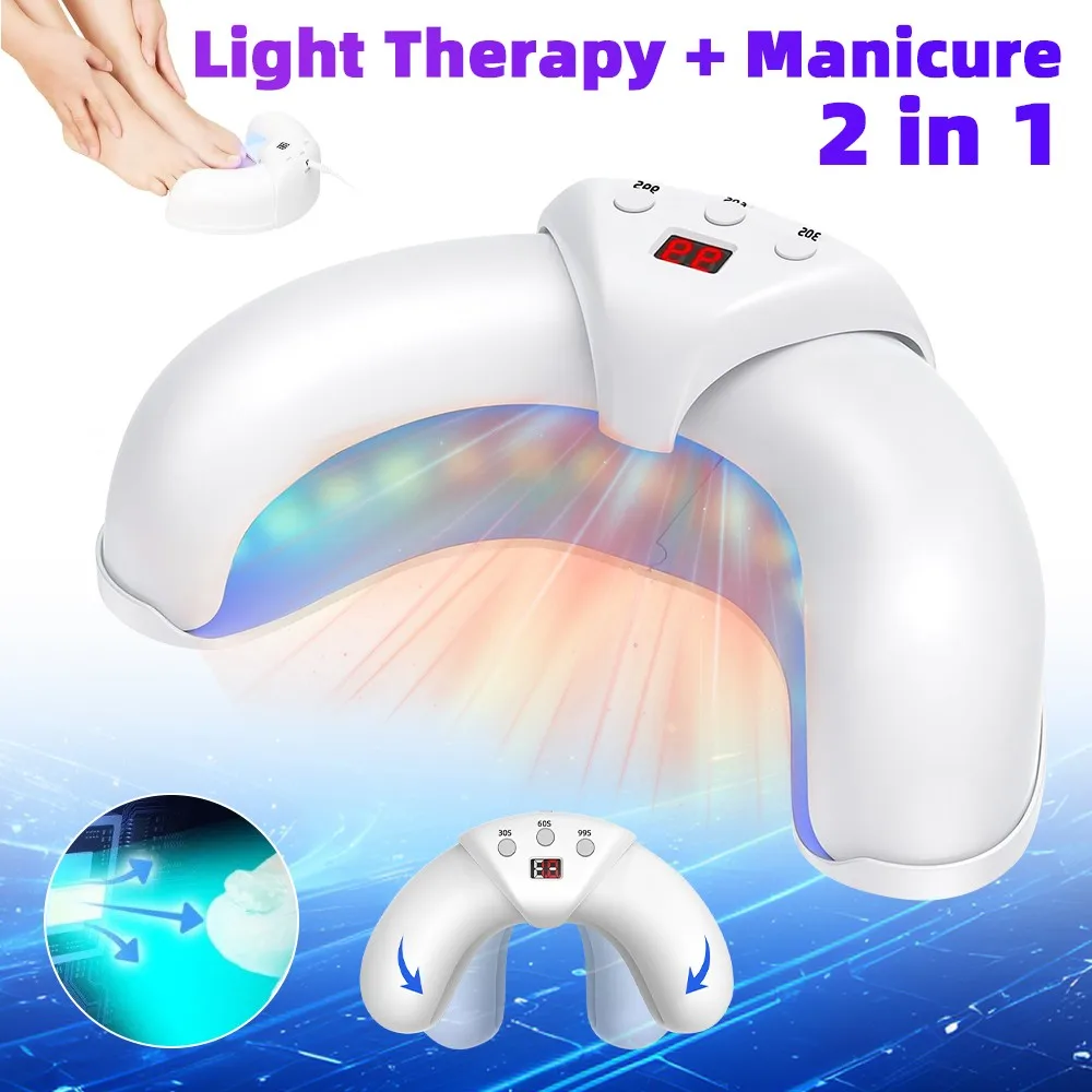 

Foldable Nail Lamp Crescent Shaped UV LED Nail Dryer with Far Infrared Light, Professional Manicure Machine for Home Salon