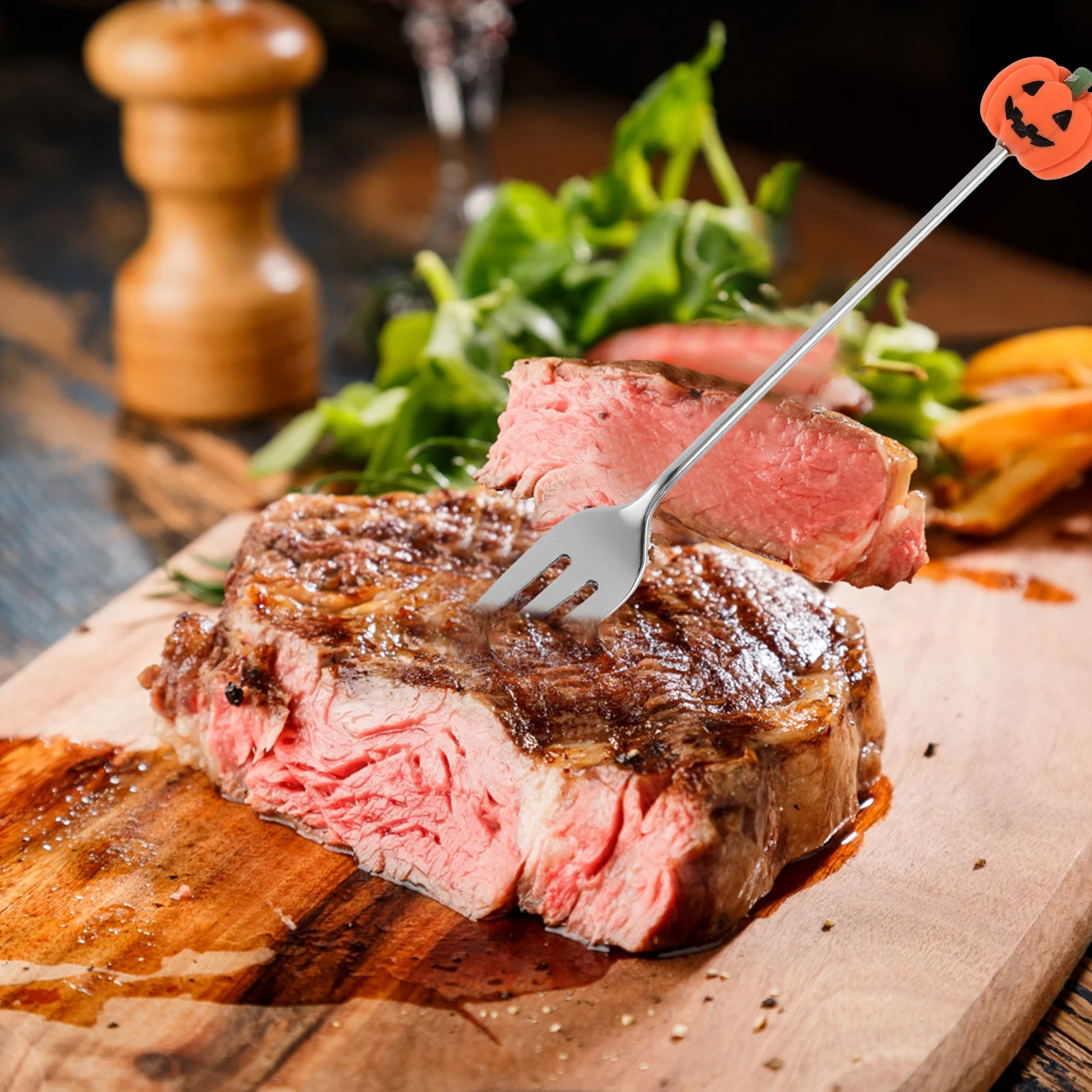 

6pcs Stainless Steel Pumpkin Spoons Halloween Dessert Spoon Set Heavy Duty Ergonomic Kitchen Cake Spoons For Home Restaurant