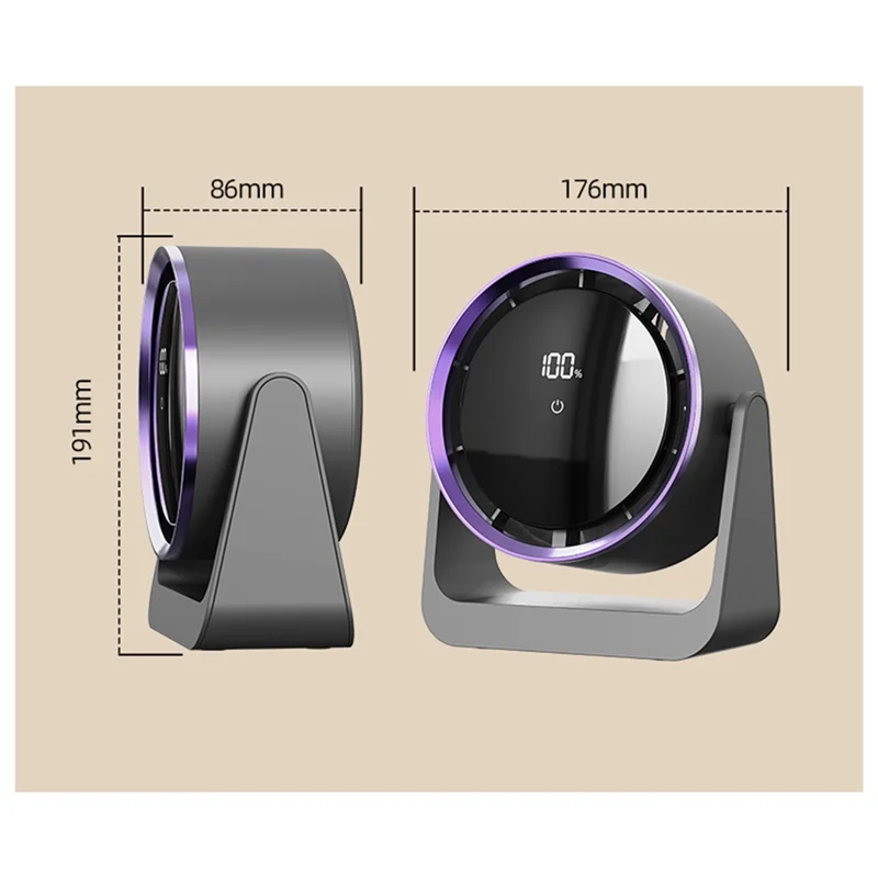 مروحة طاولة صغيرة مع جهاز تحكم عن بعد، مروحة توزيع سطح المكتب قابلة لإعادة الشحن، سعة كبيرة مثبتة على الحائط مع ضوء ليلي