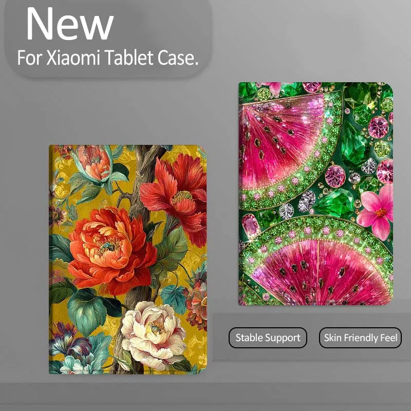 

Vibrant Floral Pattern Art Tablet Case For Xiaomi Redmi Mi Pad 4 5 6 7 8 K SE Mini Pro Plus Max 10.1 11.2 inch