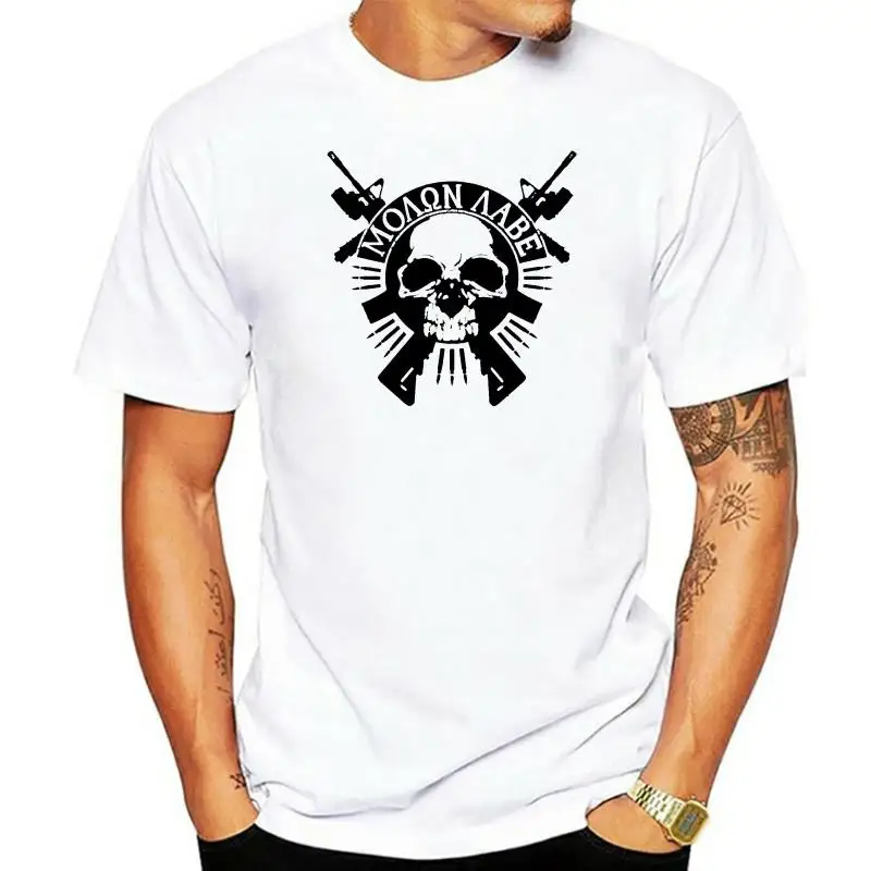 New Hot sale 100% cotton Rothco Molon Labe Skull T-Shirt