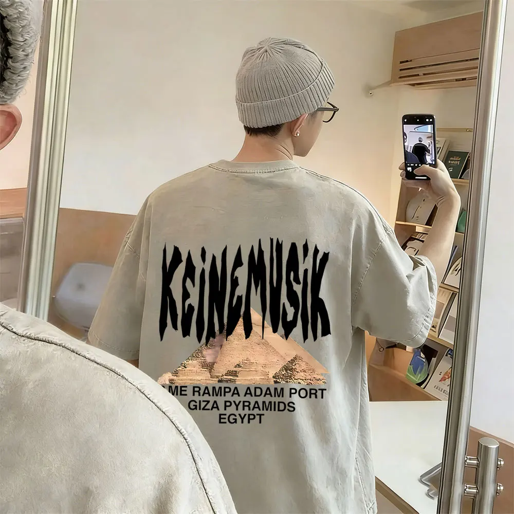 

Washed Vintage Summer Keinemusik X Pacha T Shirt Men Women Fashion Hip Hop Streetwear Male Casual Oversized Short Sleeve T-shirt