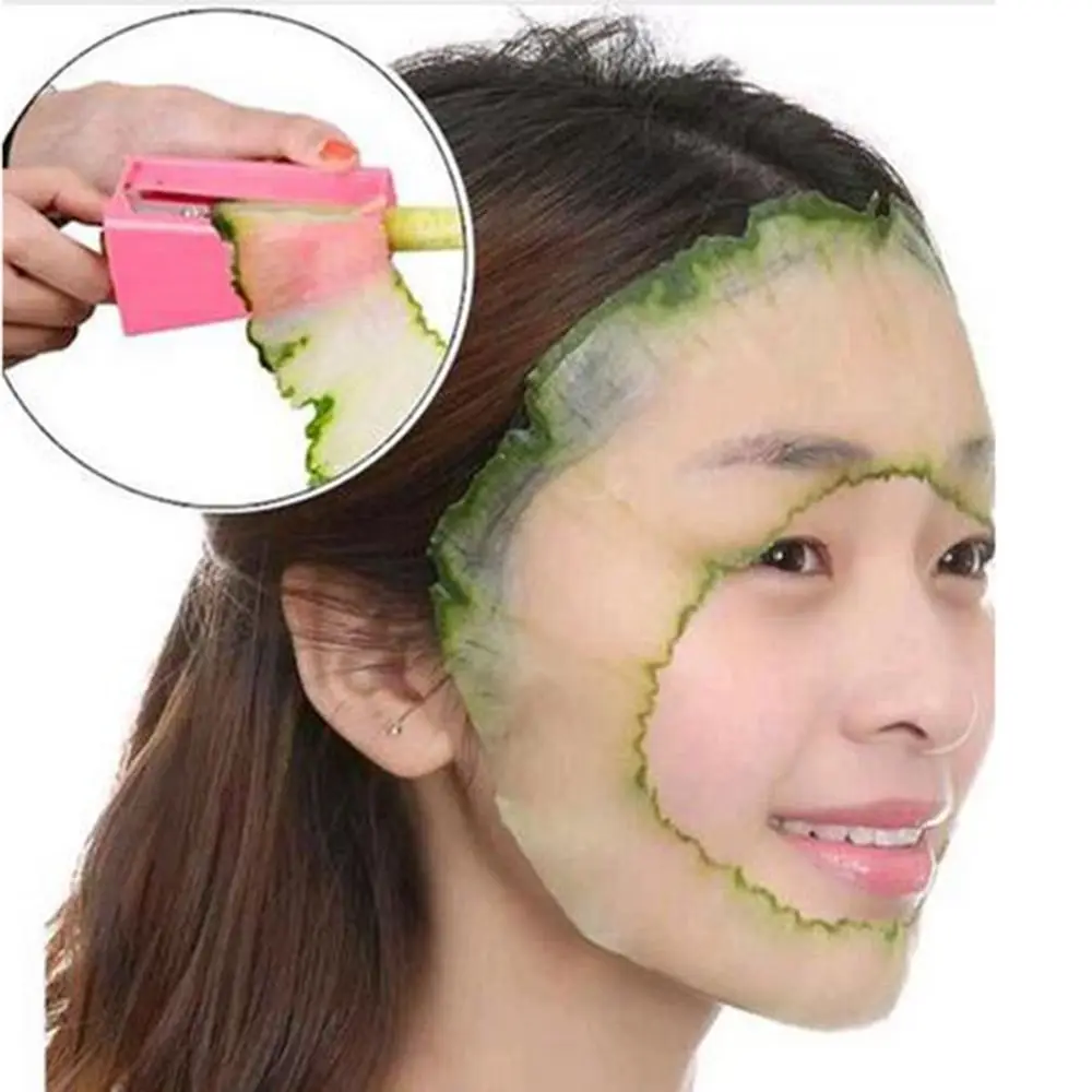 Handheld Manual Cucumber Mask cutter Rotating Facial Skin Care Carrot Sharpener Thin with Mirror Cucumber Slicer Women