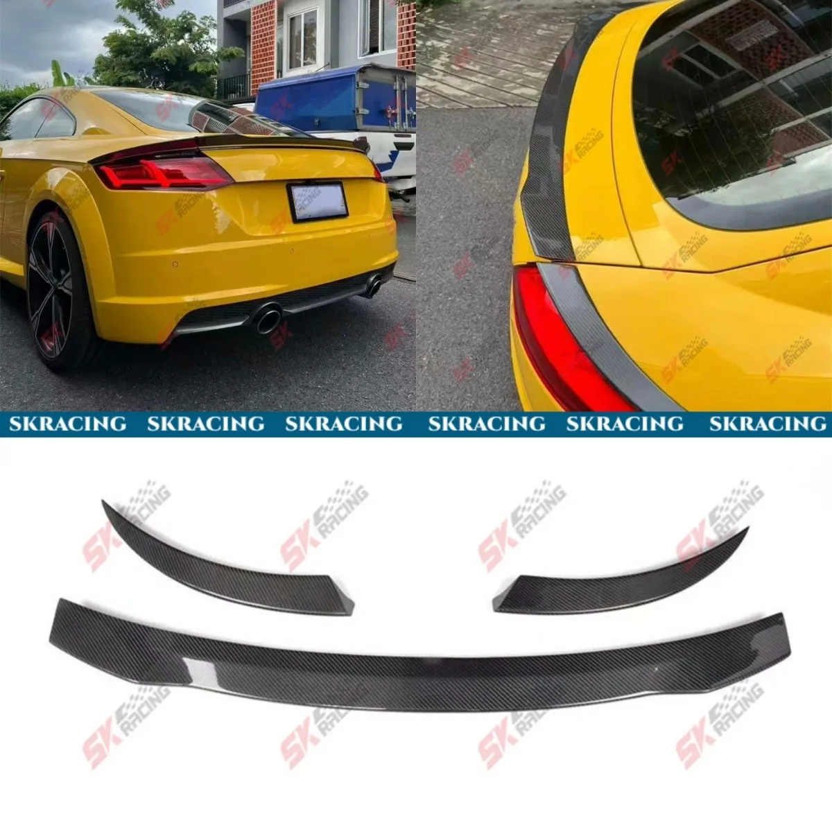 

Gloss Black/Forged/Carbon Fiber Rear Spoiler Wing For Audi TT TTS TTRS Coupe 16+