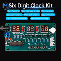DC 5-12V 6 Digit Red Display Digital Clock Module Electronic Kit 51 Microcontroller Welding Practice Diy Spare Parts 5.5x2.1mm