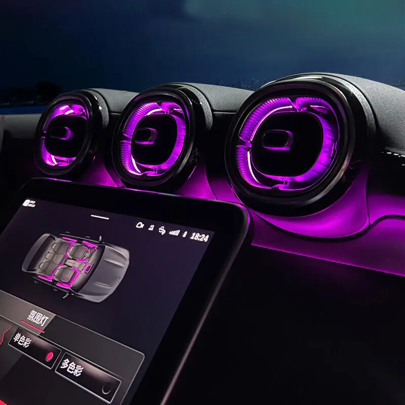 Front & Rear Turbine Air Vent Outlet  64 Colors  Ambient Light for Mercedes Benz A/B/C/E/G/S/CLA/CLS/GLA/GLB/GLC/GLE/GLS-class