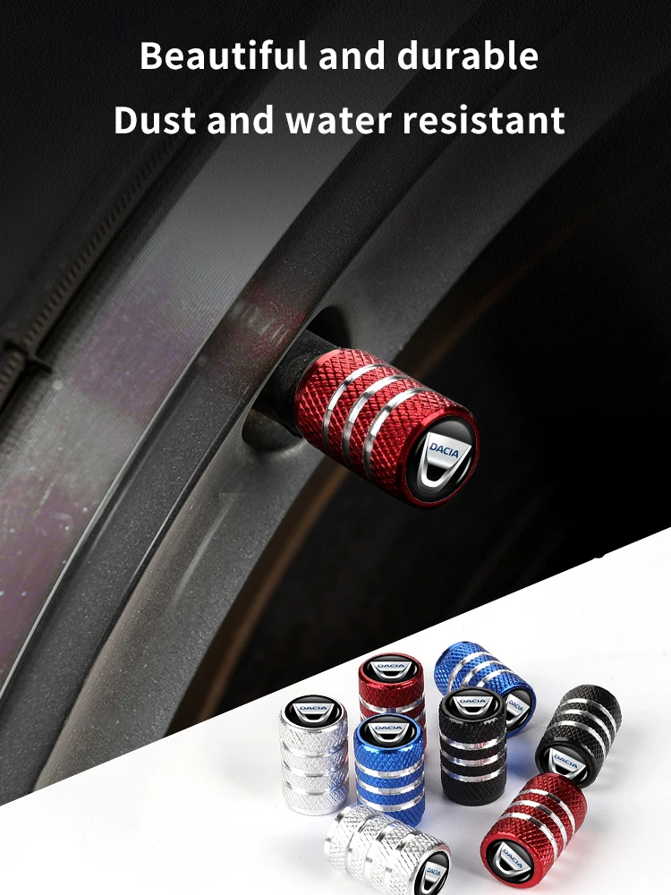 Bouchon de tige de Valve de pneu de voiture en aluminium, 4 pièces, couvercle de Valve d'air pour Dacia Logan Mcv 2 Duster Sandero Lodgy Dokker