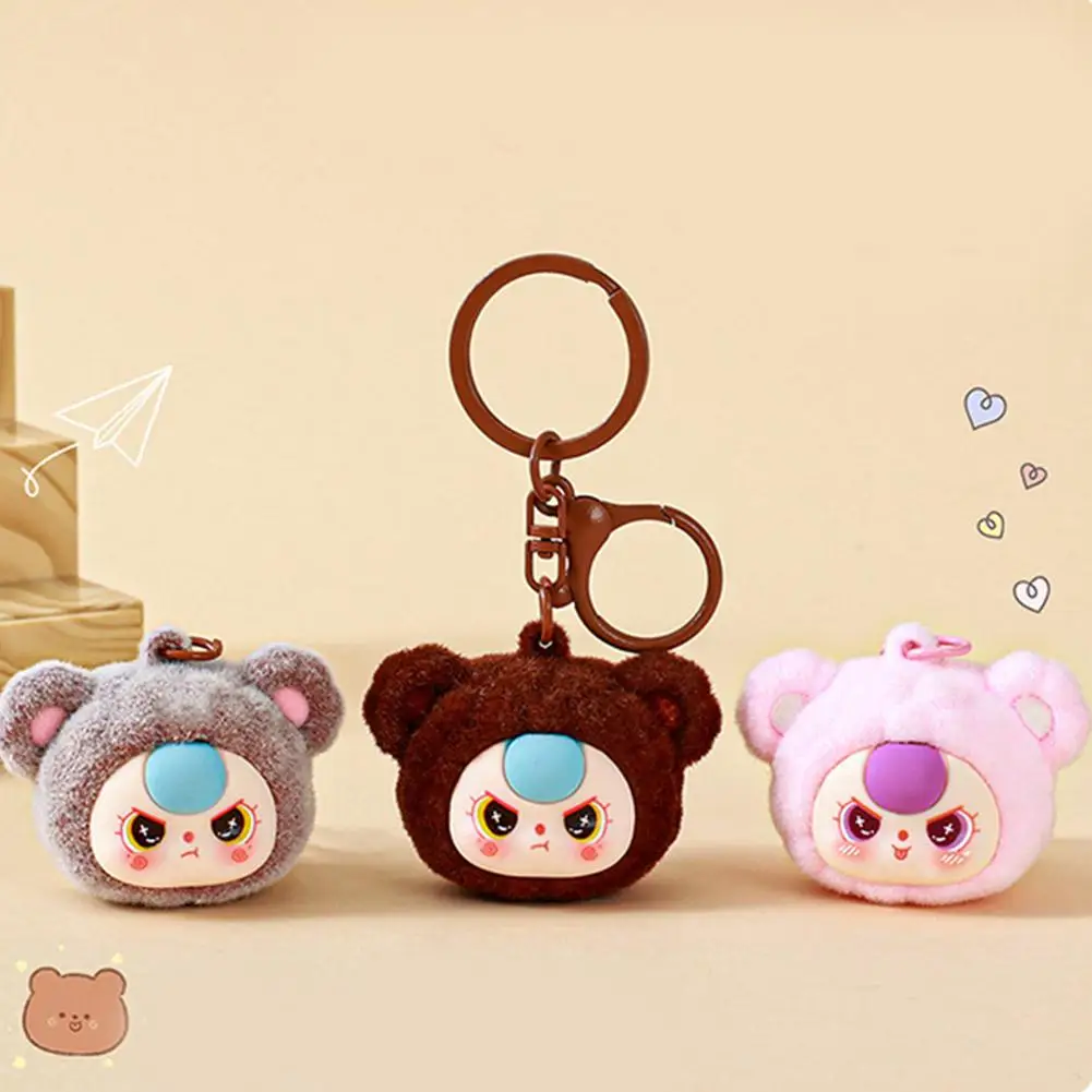 Kawaii bonecas chaveiro babythree anime reunido diy figura de ação pingente decorativo mochila charme ornamentos brinquedo presentes
