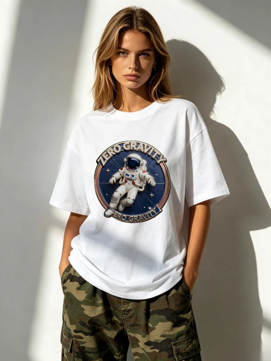 T-shirts décontractés avec imprimé visage souriant, ambiance positive, joyeux, optimiste, pour le quotidien, amusants, ludiques, mignons