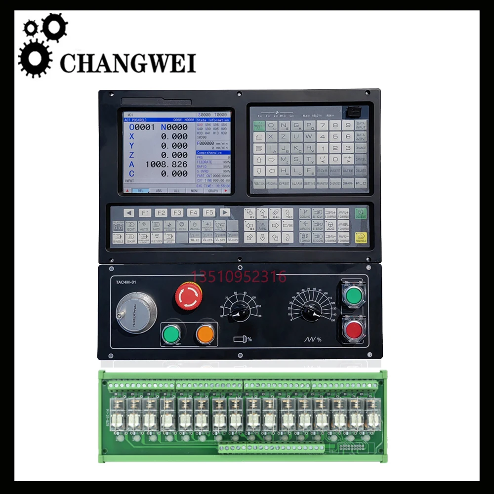 

CNC 2-axis/3-axis/4-axis CNC lathe controller TAC200 8-inch large screen rigid tapping lathe control system