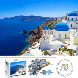 1000 Pieces Aegean Sea Jigsaw Puzzle Home Decor Adults Puzzle Games Family Fun Floor Puzzles Educational Toys for Kids