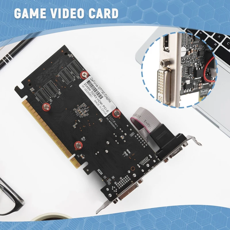 Cartão da imagem GT730, 64Bit, GDDR3, GT 730, D3, cartões vídeo do jogo, Geforcehdmi, Dvi, VGA