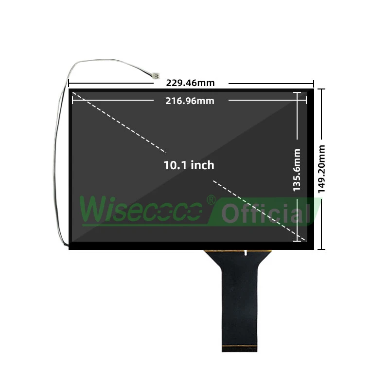 Wisecoco 10.1 inch Sunlight Readable LCD Display Capacitive Touch Screen 1280x800 1200nits High Brightness hdm-i Driver Board