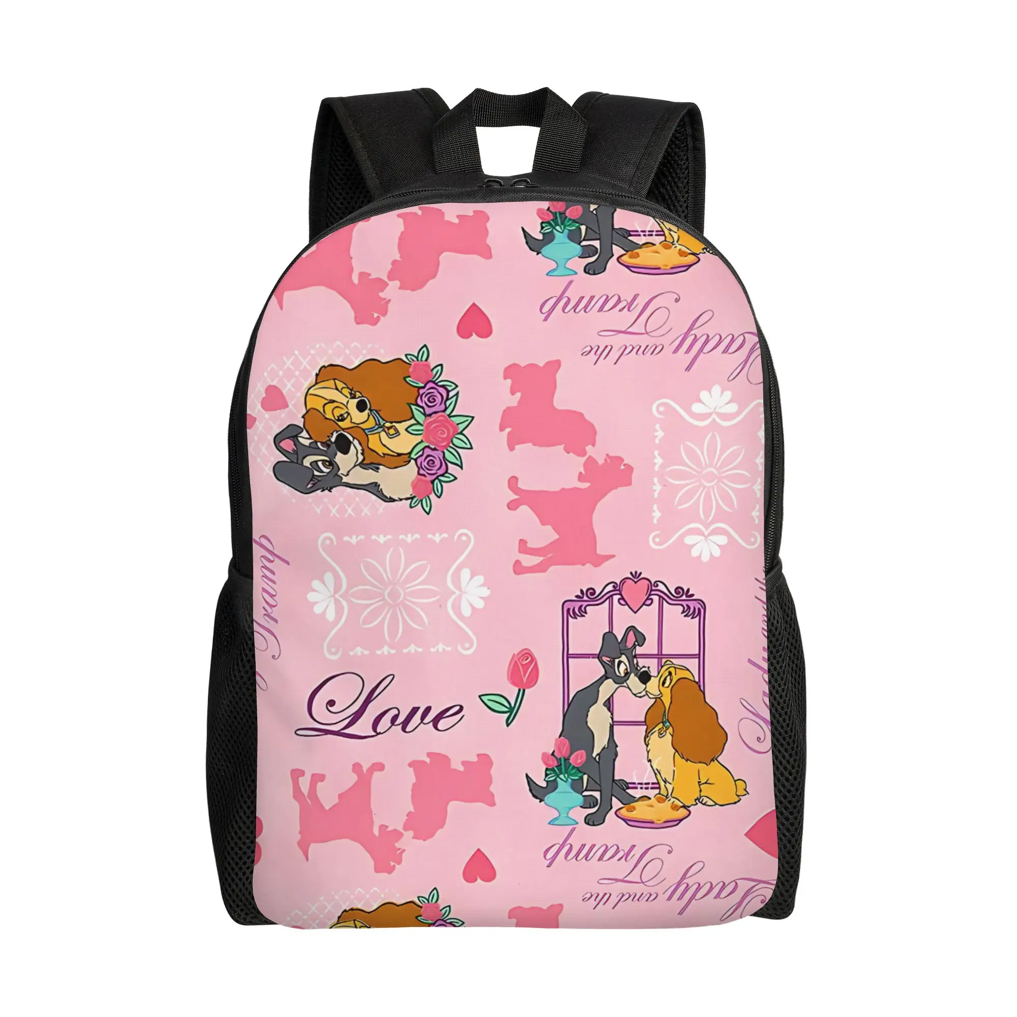 

1Piece Retro Rainbow New School Year College Bag Lady and the Tramp Female Backpack
