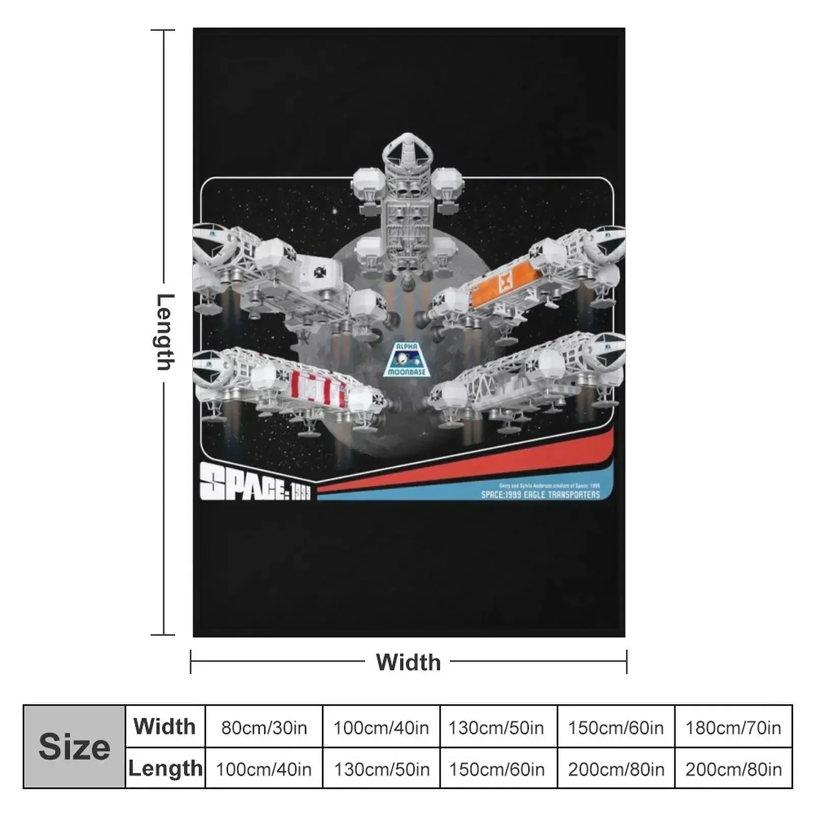 Space 1999 Eagle Transporters - Retro Collector Card Style DARK Throw Blanket Sofa Hairy funny gift Decorative Sofa Blankets