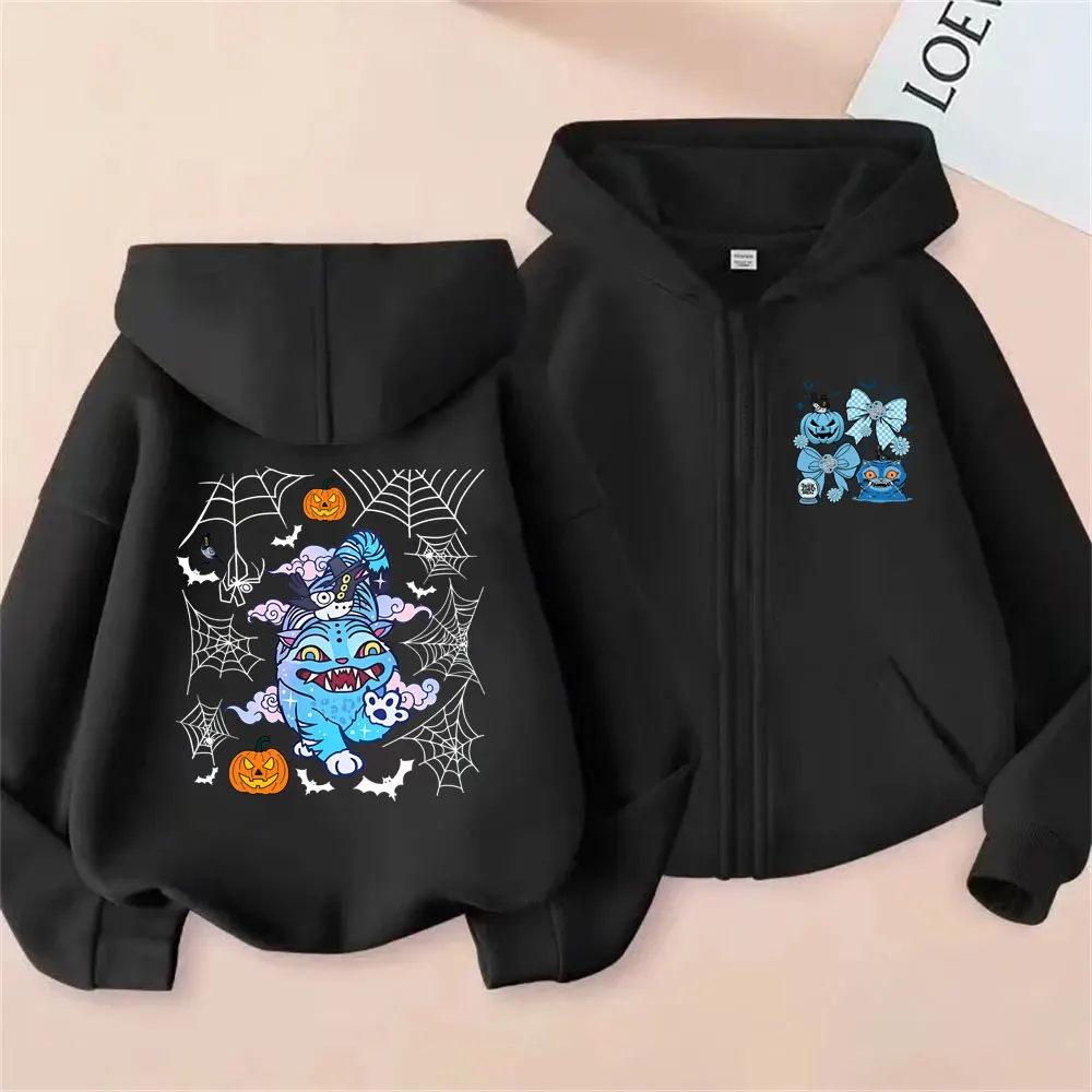 

Kpop Demon Hunters Zipper Hoodie Funny Cute Derpy Tiger Graphic Zip Up Hoodies Men Women Christmas Halloween Sytle Streetwear