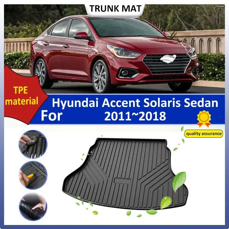 

For Hyundai Accent Solaris Sedan RB RC 2011~2018 TPE Rear Trunk Mat floor mat Cargo Liner Storage Box Pad Waterproof Accessories