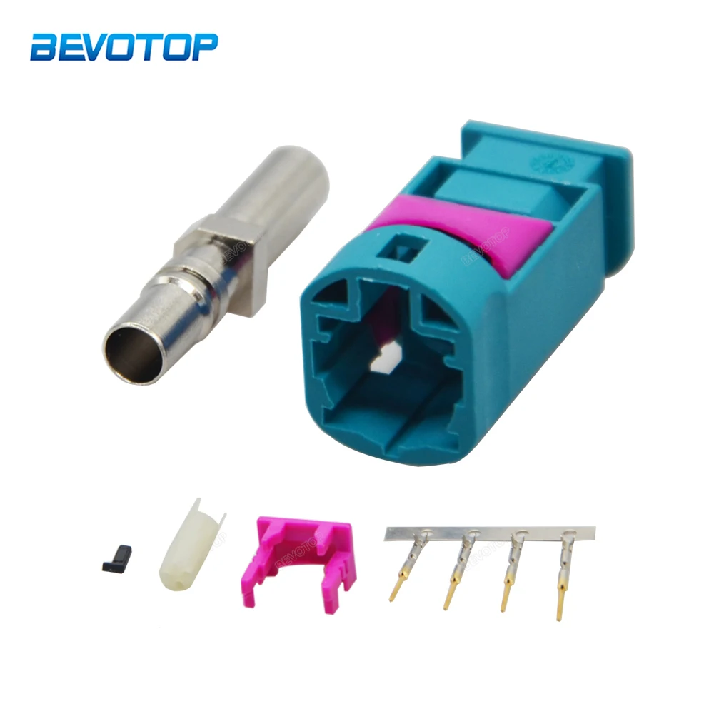 

BEVOTOP Car Reversing LVDS Video Wiring Harness Plug HSD Cable Fakra Z 4 pin Connector for BMW Benz Audi