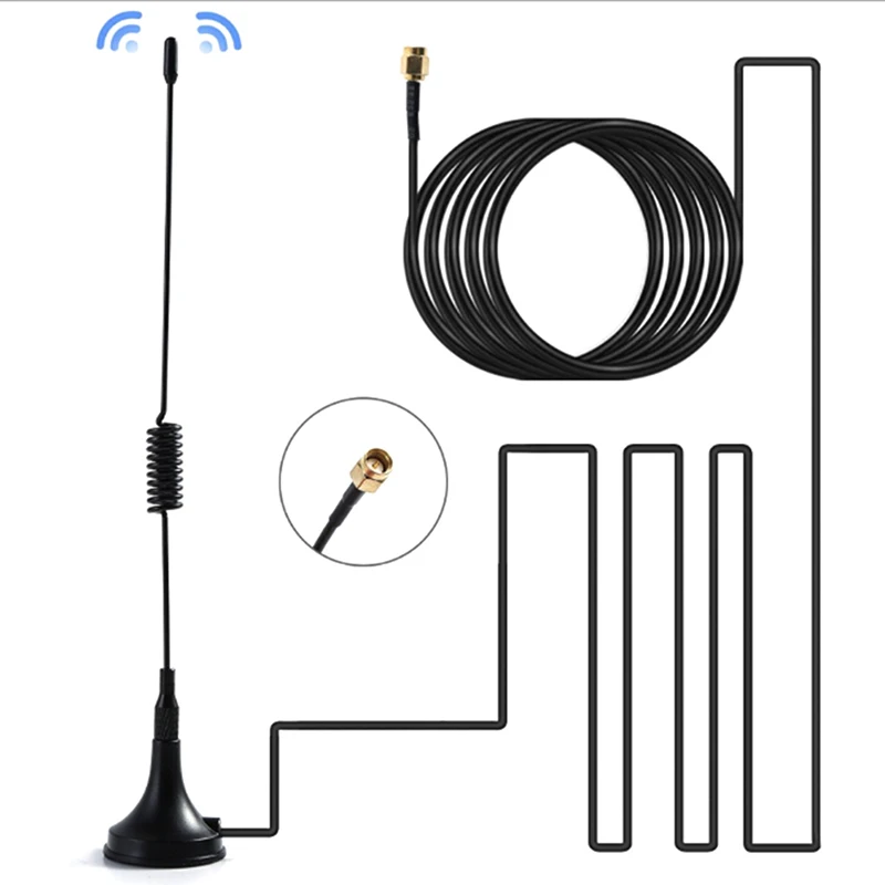 เสาอากาศสองทาง VHF UHF alas magnetik 3dbi GAIN SMA ตัวเมียสำหรับโหนด lorawan Baofeng วิทยุติดรถยนต์ทอล์คกี้