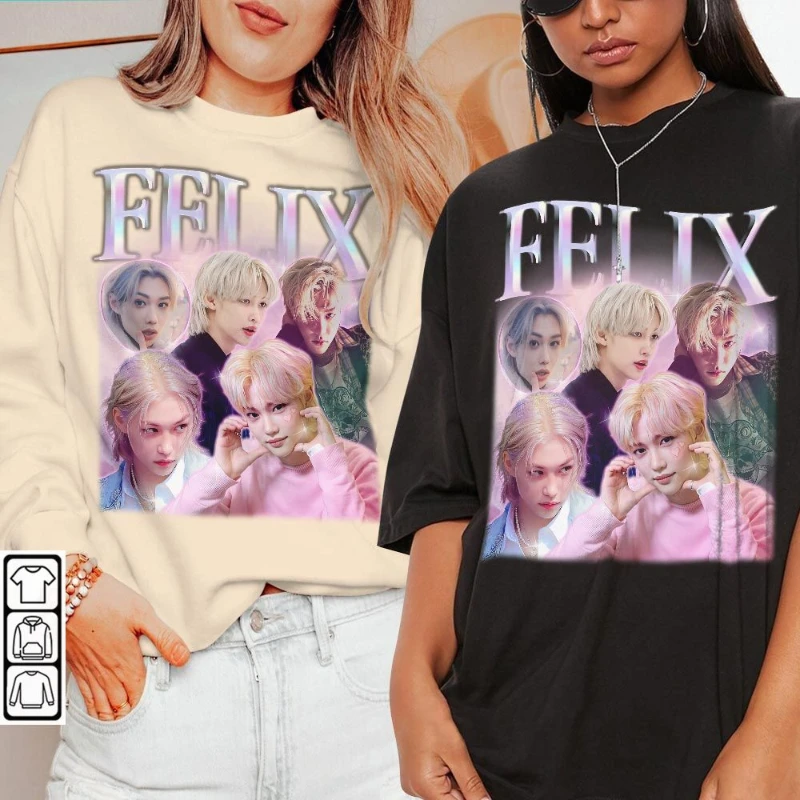 

Летняя рубашка Stray Kids Felix Kpop, футболка Heavy Metal с 5-звездочным альбомом, толстовка с капюшоном, винтажная толстовка унисекс в стиле ретро