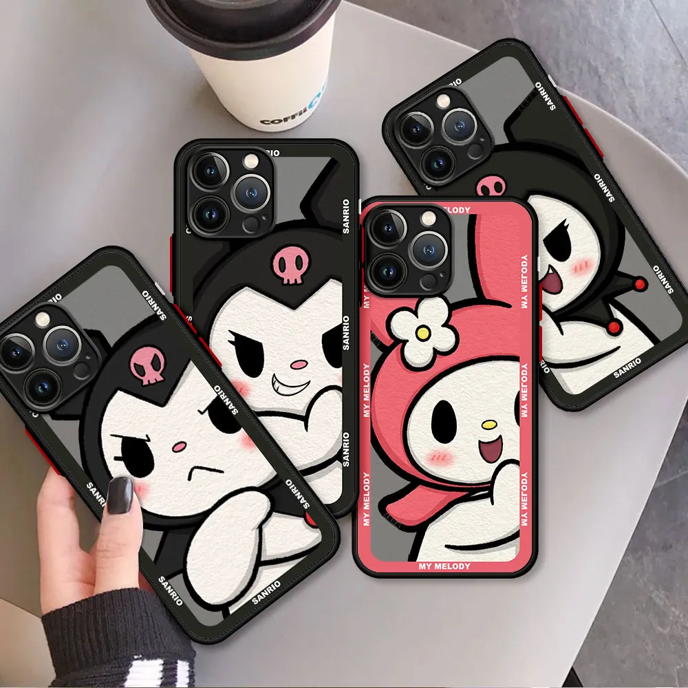 

Чехол для телефона iPhone 14 13 12 Mini 11 Pro Max X XS XR 7 8 Plus 6s 14 + 14pro с силиконовым краем, матовый чехол Kulomi Melody, мультяшный