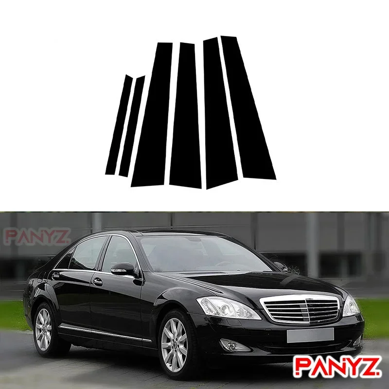 Car Styling Pillar Posts for Mercedes-Benz S-Class W221 S 450 CDI 2009-2011 Door Window Molding Cover Trims Stickers Accessories