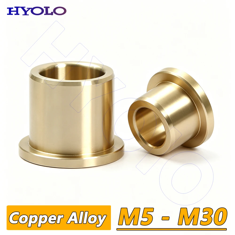 1PCS ID M5 to M30 Flanging Bushings Brass Bearing Bushing Copper Alloy Sleeve Oilless Guide Sleeves