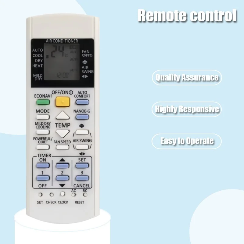 

New AC A/C Remote Control A75C3298 Compatible with Panasonic Air Conditioner Models CS-C9GKZW And CS-C7HKD
