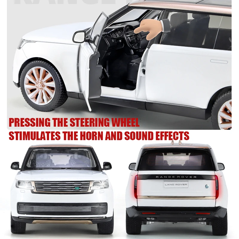 LICENSED 1:18 Scale Range Rover SV2022 Off Road Alloy Diecast Exquisite Model Sound Light Pull Back Kid Gift Collect Recommended