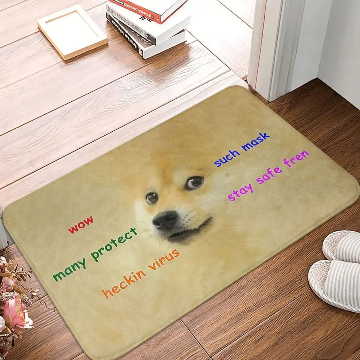 Non-slip Doormat Doge Wow Such Carpet Bath Bedroom Mat Outdoor Flannel Pattern