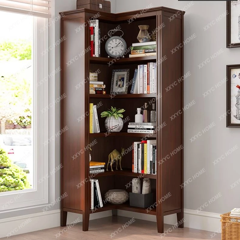 rural corner cabinet retro solid wood corner cabinet storage right angle 90 degrees multi-layer locker