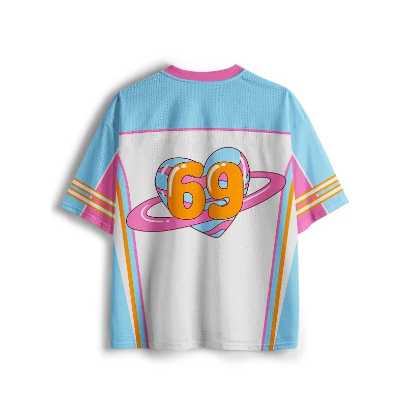 New Sports Mesh Jersey, Quick Drying Sports Short Sleeved Shirt, Upgraded Fabric, Mesh Knitted Fabric, Y2K Suggestive