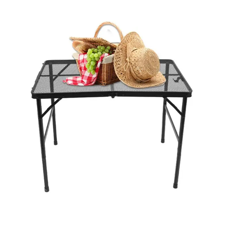 Aluminum Folding Beach Table Portable Camping Table Aluminum Alloy Outdoor Activities Supplies Large Space Heat Resistant For