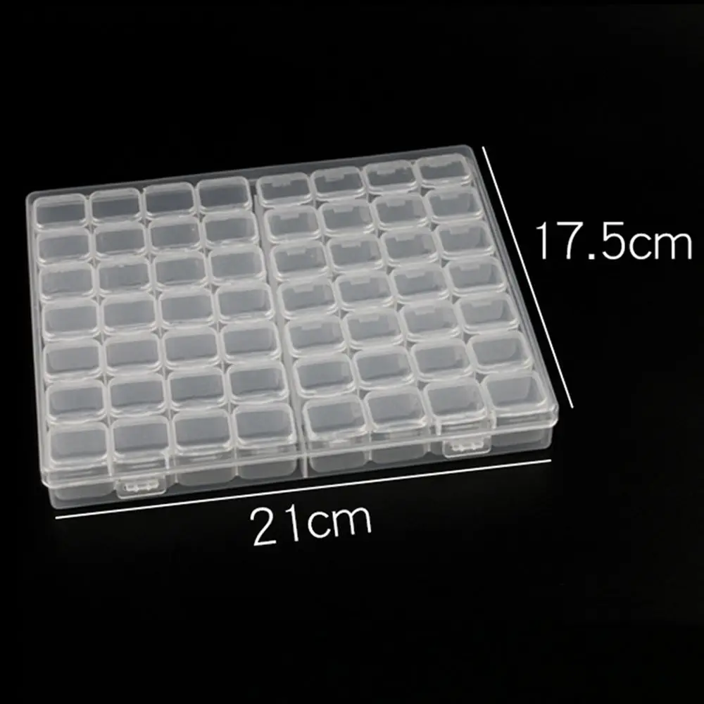 Double Sealed Removable Pill Case Empty Diamond Rhinestone Organizer Plastic Storage Box Nail Art Accessories Beads Container