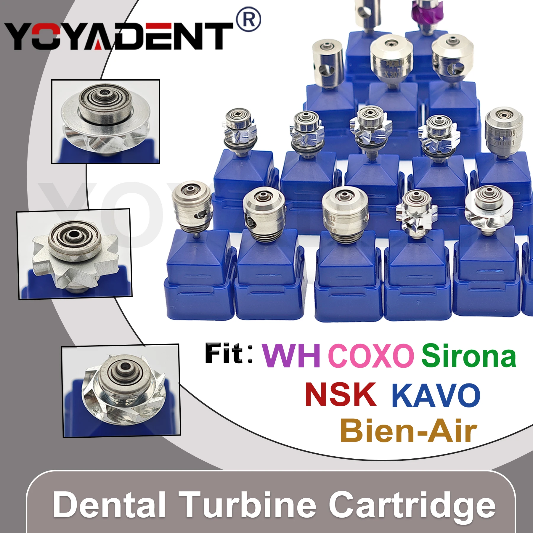YOYADENT Cartuchos de Rotor de Turbina Dental, Rotor de Aire Compatible con WH NSK KAVO COXO SIRONA, Pieza de Mano de Alta Velocidad, Accesorios de Odontología