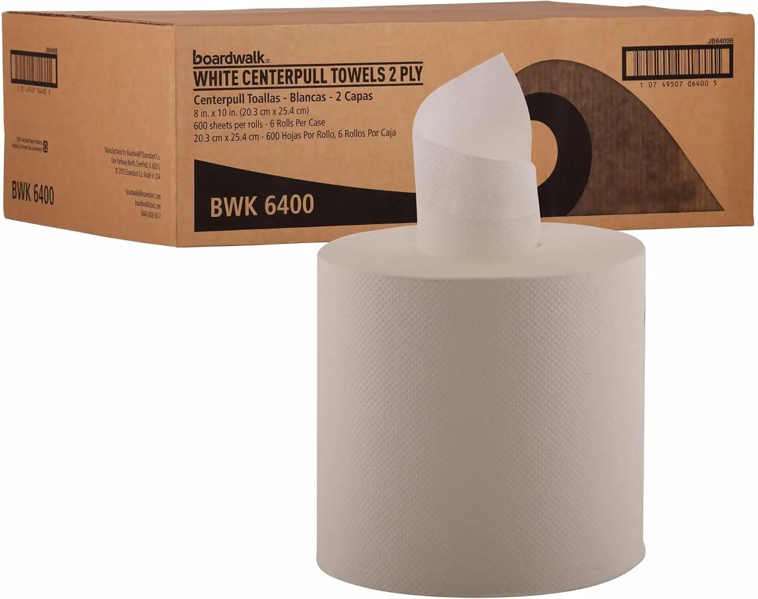 

2-Ply Center-Pull Hand Towels, 600 Sheets/Roll, 6 Rolls, 7.87"x10"