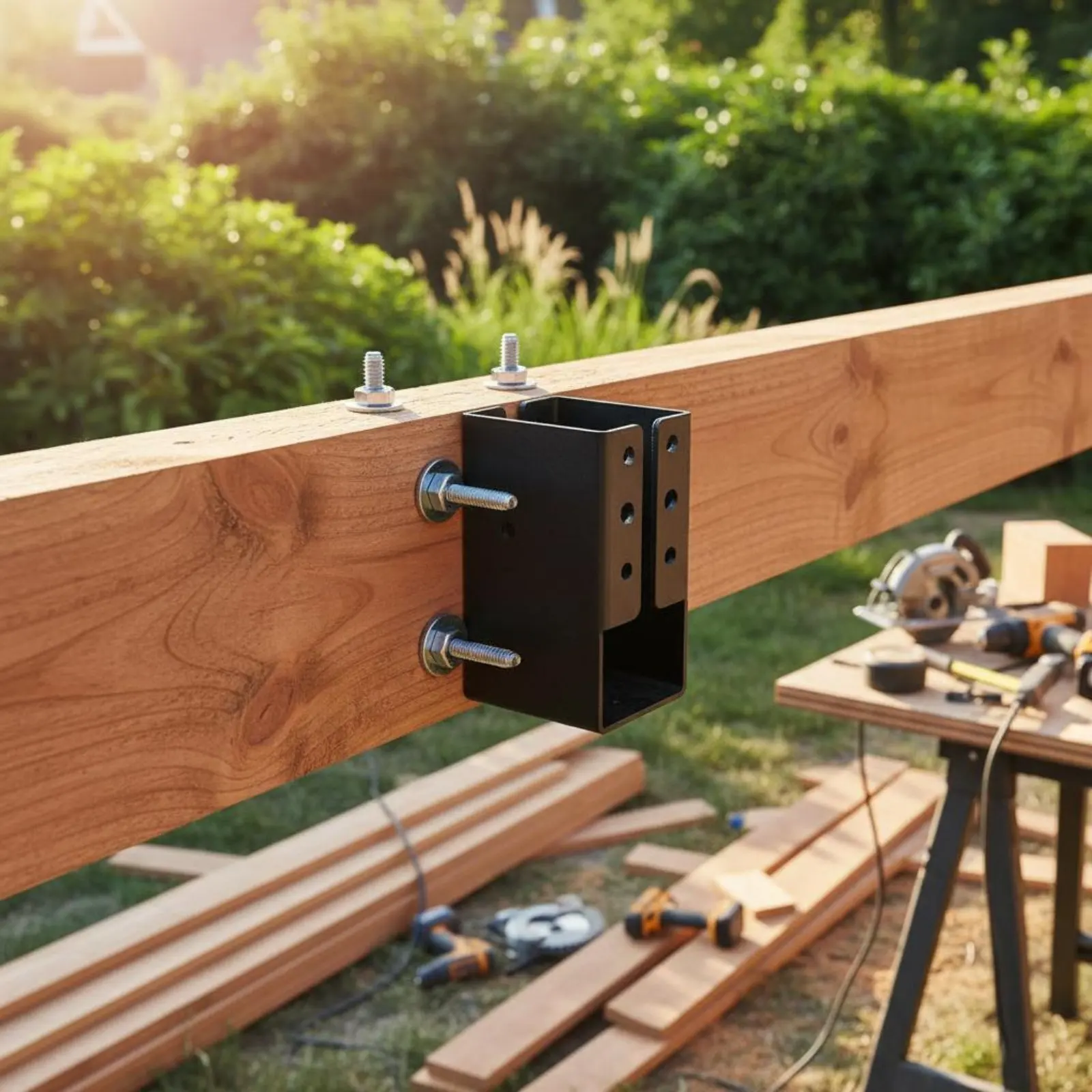 Hidden Beam Bracket Corrosion Resistant Concealed Joist Hanger Hidden Joist Hanger Heavy Duty Steel Post Bracket for Handrail