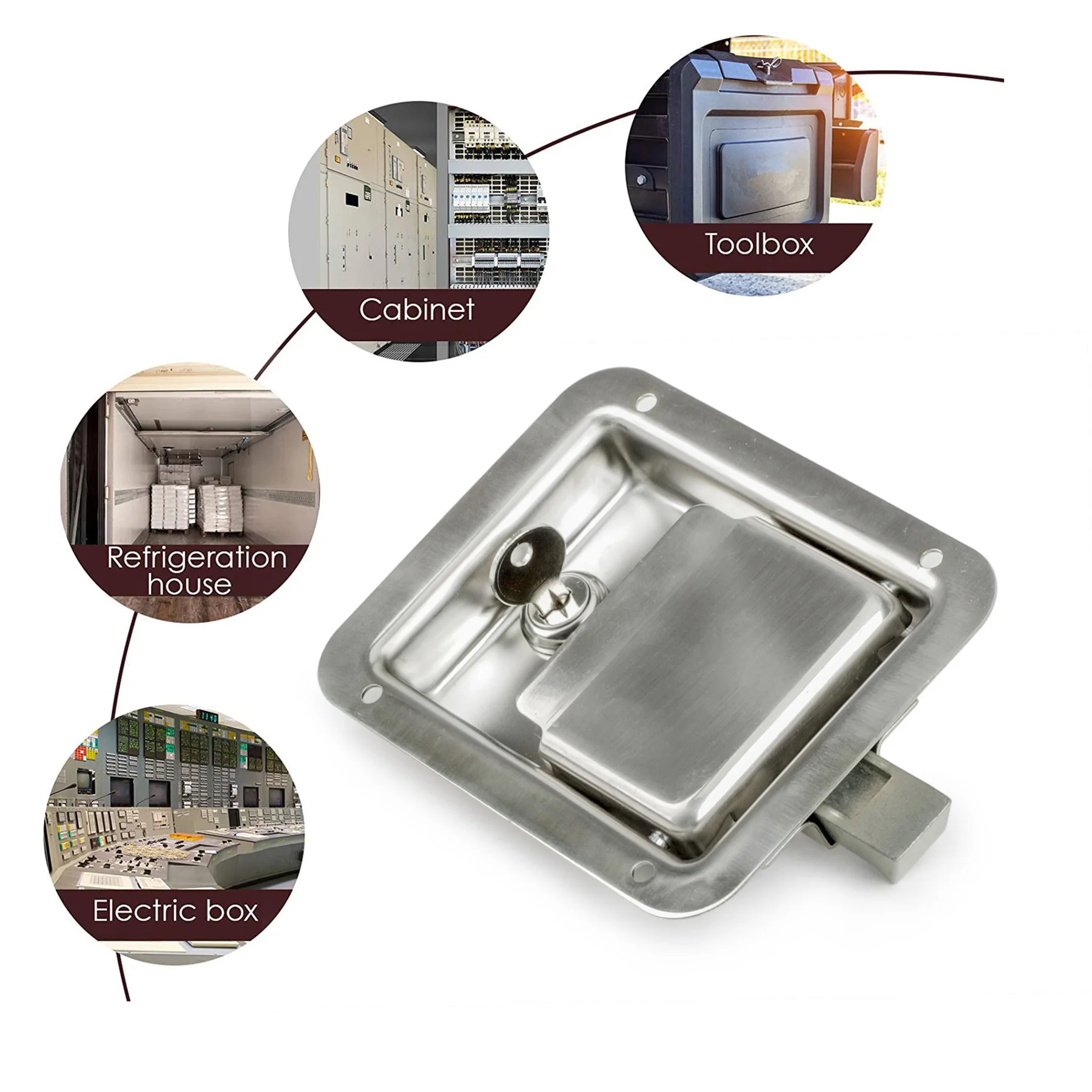 Stainless Steel Truck Toolbox Trunk Trailer Latch With Keys Marine Pickup Yacht Boat Cupboard Accessories Bus Handle Lock