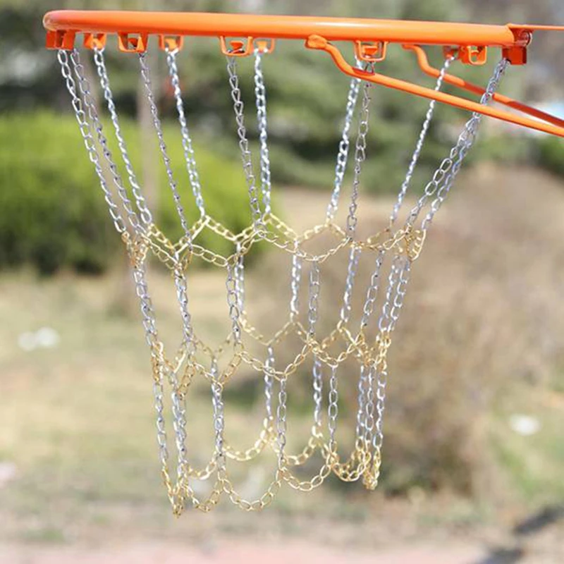 Sport Iron Chain Basketball Net Outdoor 12 Loops Standard Heavy Duty Basketball Goal Replacement Net