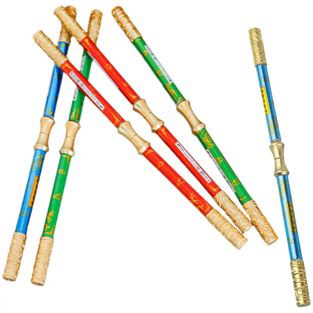 6Pcs Ink Pen Gold Staff Creative Double-Ended Gel Pen Comfortable Grip Smooth Writing Students Signature Pens School Supplies
