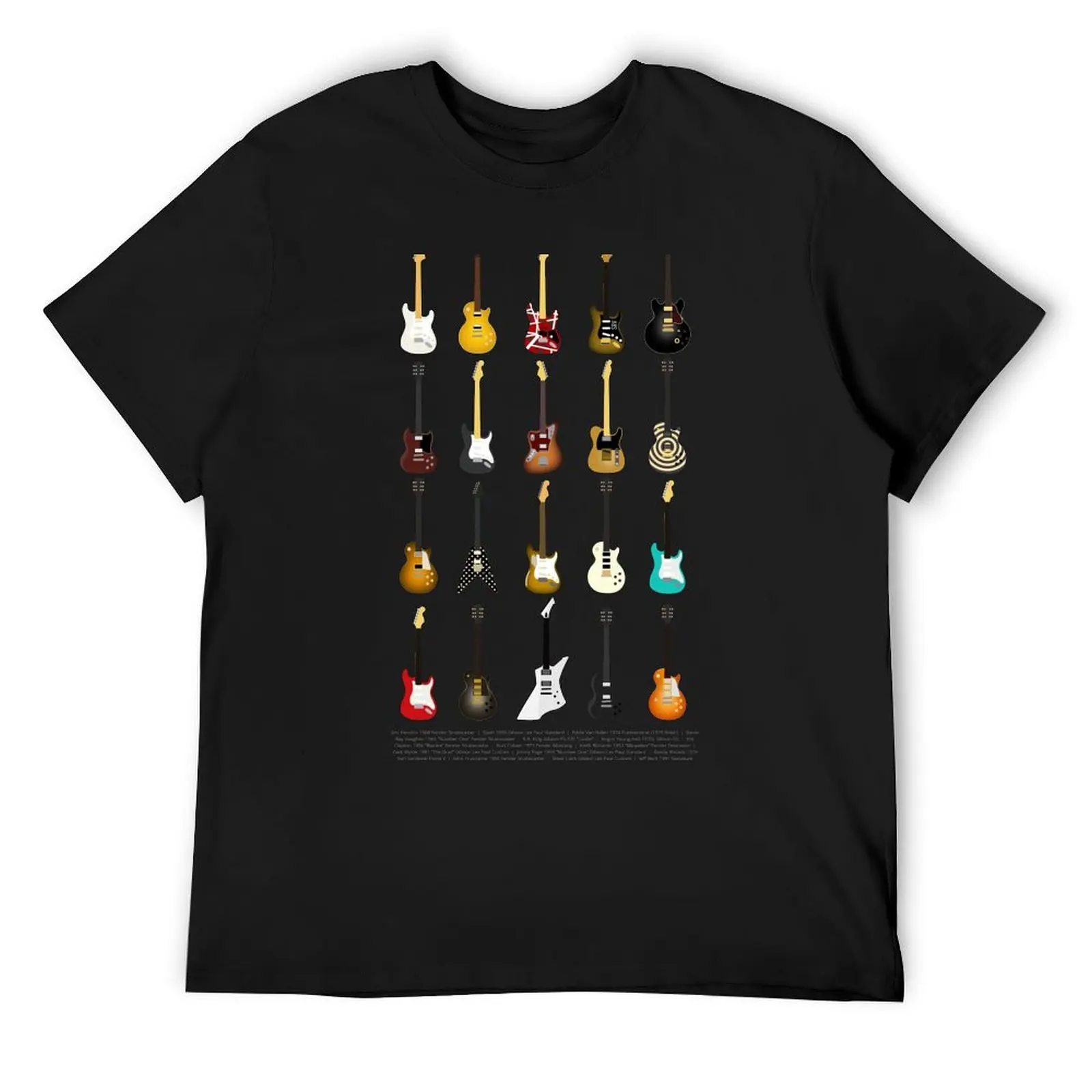 Guitar Collection (with Key) T-Shirt customs oversized graphic tee plus size clothes vintage clothes slim fit t shirts for men