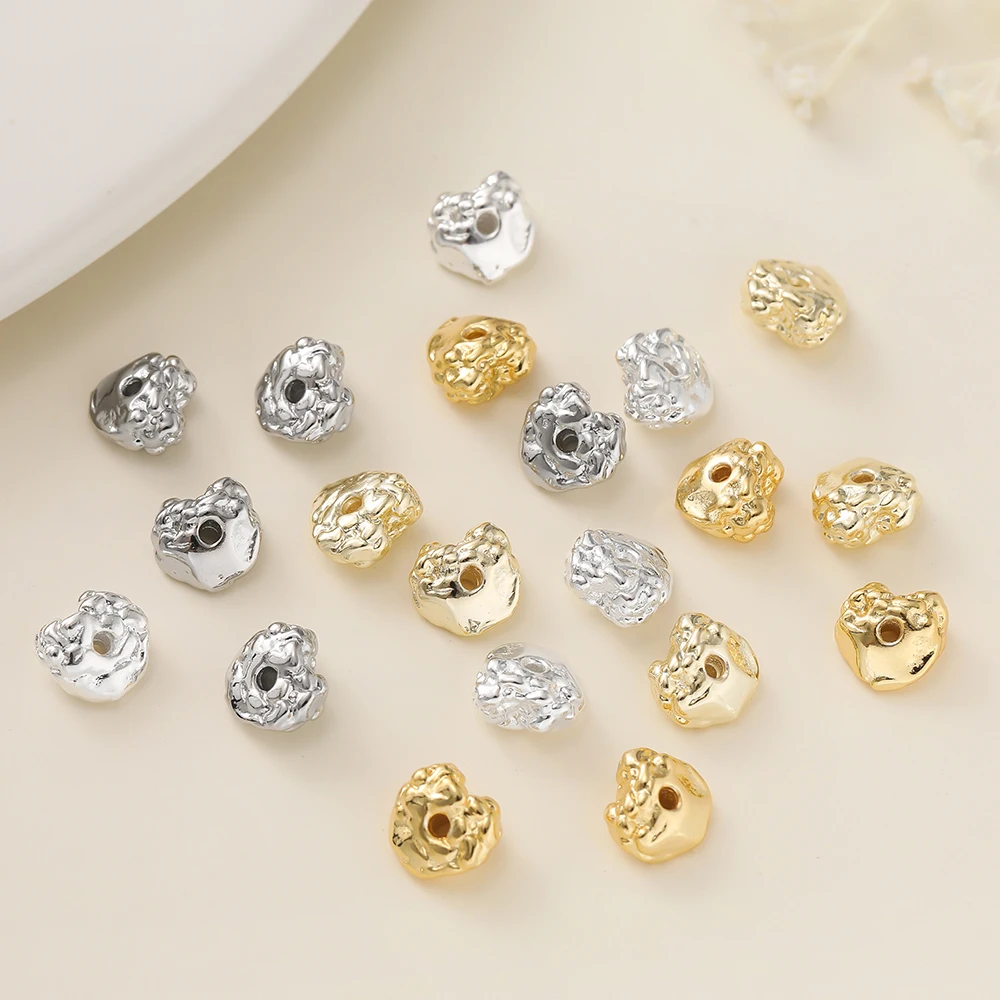 5 قطعة 8*8.5 مللي متر 14/18 كيلو الذهب اللون مطلي غير النظامية شكل Charms الخرز ل عقد دي اي واي سوار صنع المجوهرات اكسسوارات