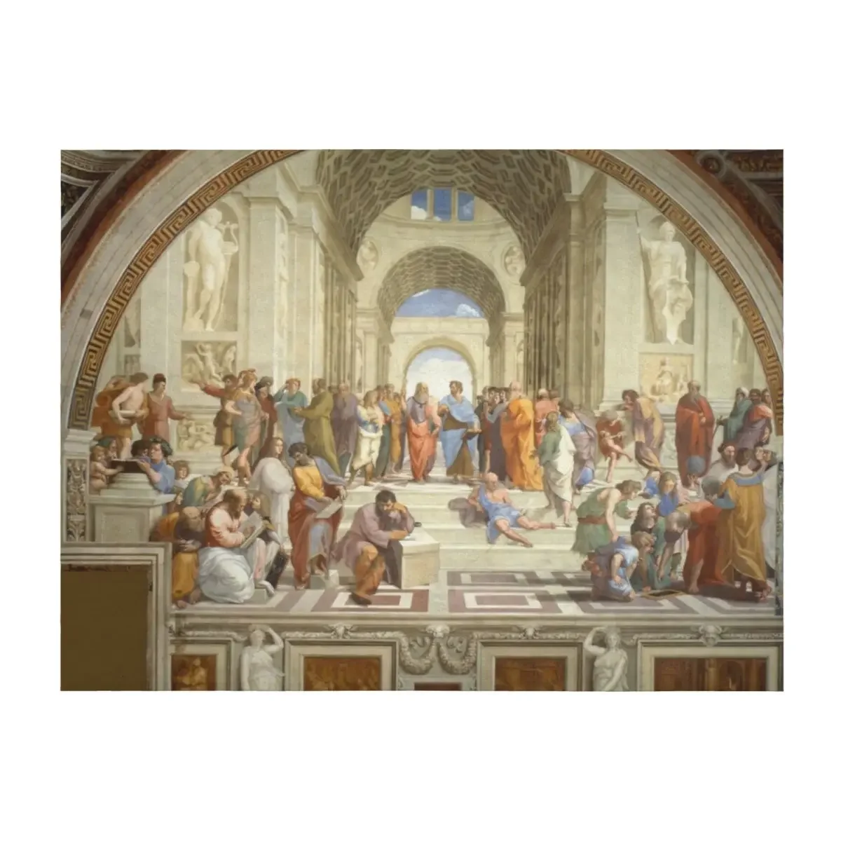 

The School of Athens by Raffaello di Sanzio Throw Blanket Flannel Decorative Beds Thermal manga Blankets